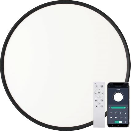 Fulgur s-43040 - LED prigušiva plafonska svetiljka NOMY-RC LED/40W/230V 3000/4000/6500K prečnika 50 cm IP40 crna + daljinski upravljač