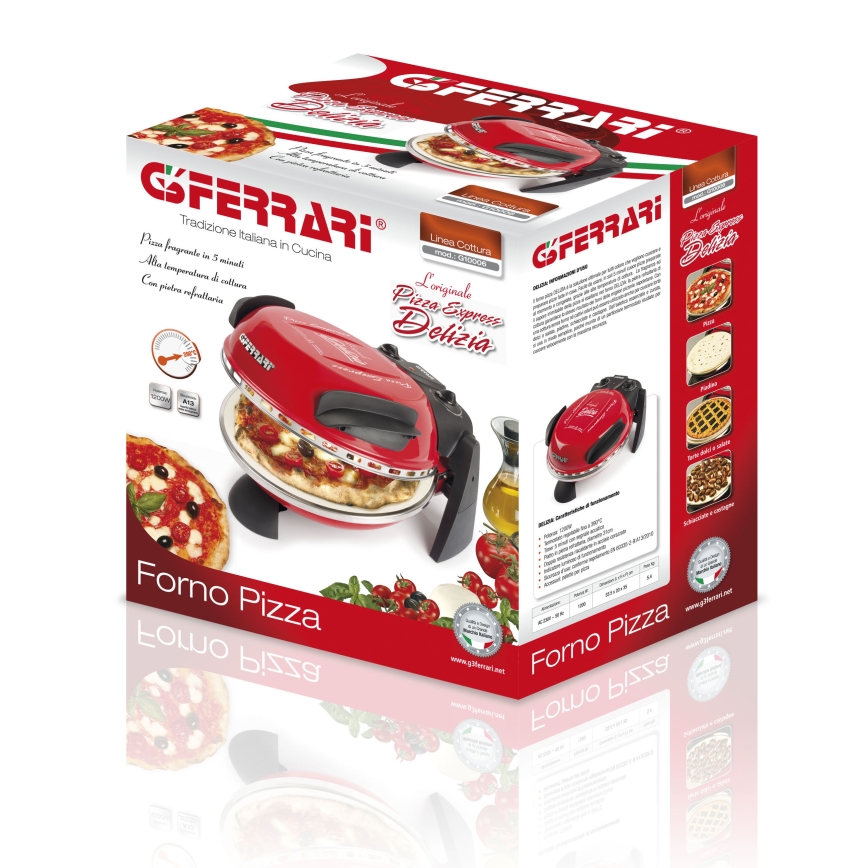G3Ferrari G1000602 - Pećnica za picu DELIZIA 1200W/230V crvena