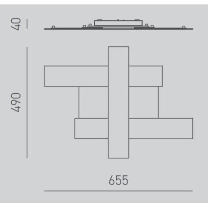 Gea Luce DOHA P P N - LED plafonsko svetlo DOHA LED/30W/230V 65,5 cm crno