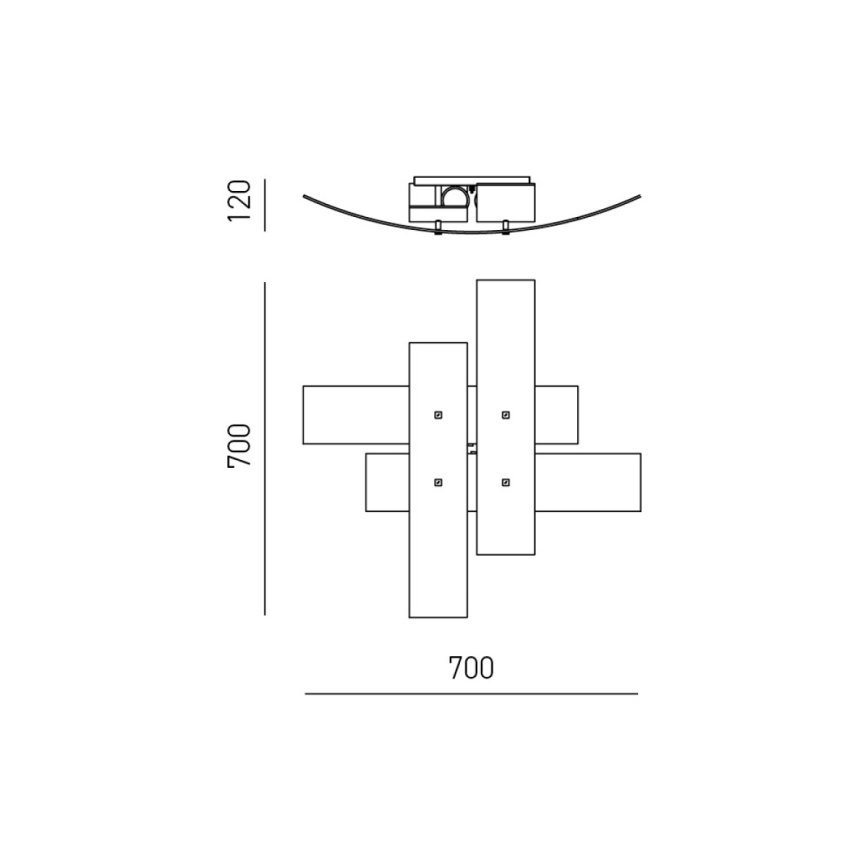 Gea Luce LARA P M arg - Stropno svetlo LARA 2xE27/70W/230V 70 cm srebrno