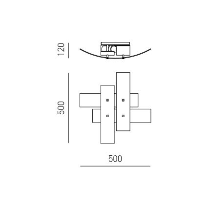 Gea Luce LARA P P arg - Stropno svetlo LARA 2xE27/52W/230V 50 cm srebrne boje
