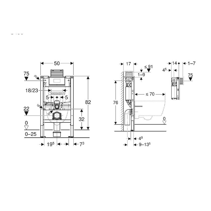 Geberit 111.003.00.2 - Ugradni modul za viseći WC Duofix 82 cm