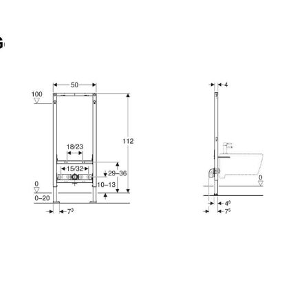 Geberit 111.534.00.2 - Ugradni modul za bide Duofix 112 cm