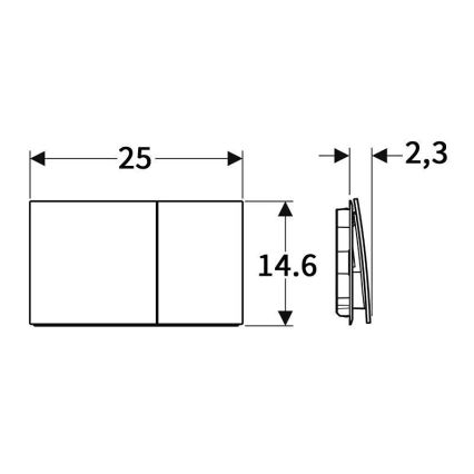 Geberit 115.622.14.1 - Taster za ispiranje Sigma70 25x14,6 cm mat crna