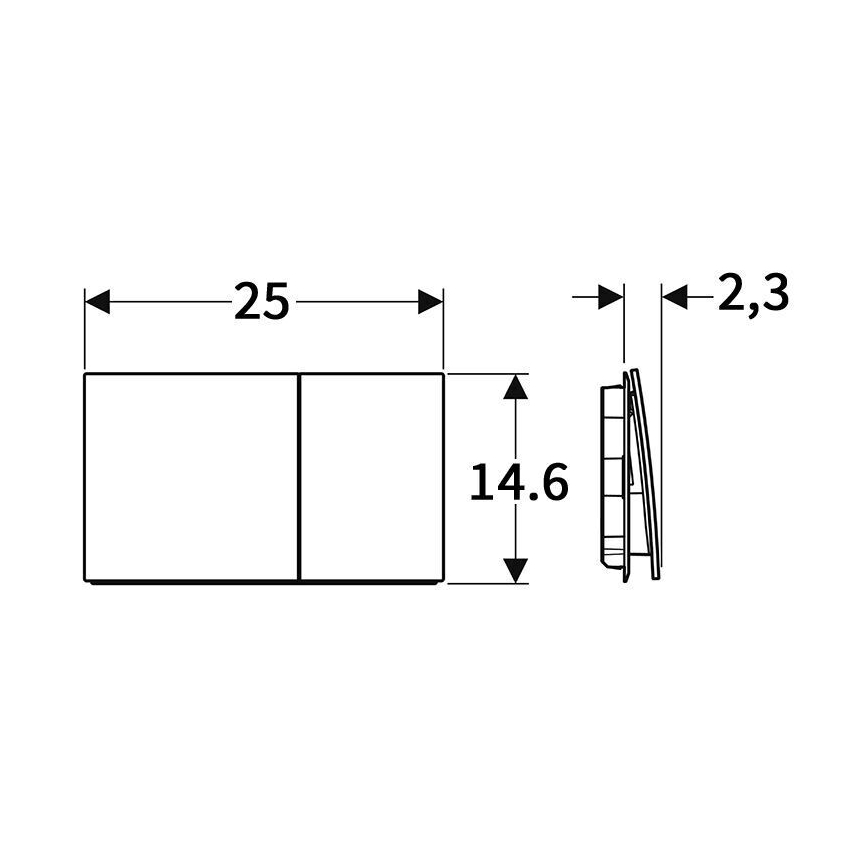 Geberit 115.622.14.1 - Taster za ispiranje Sigma70 25x14,6 cm mat crna