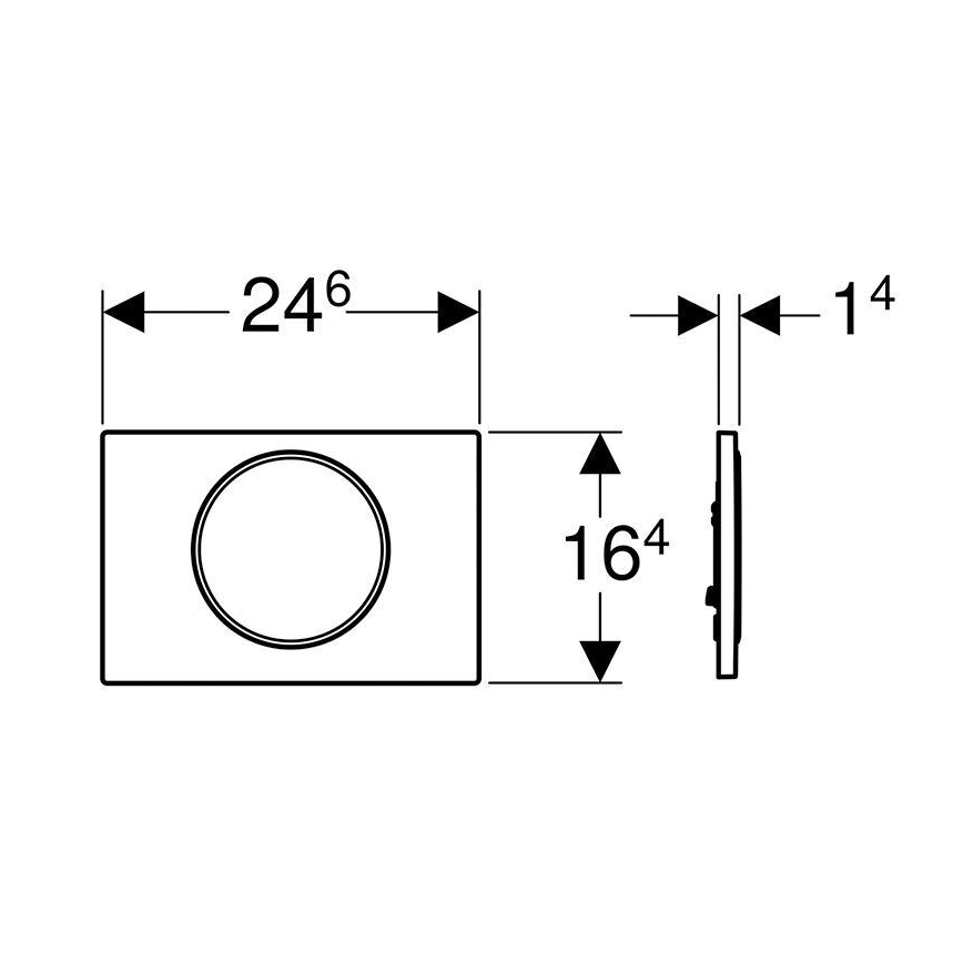 Geberit 115.758.KJ.5 - Dugme za ispiranje Sigma10 24,6x16,4 cm bela/sjajni hrom