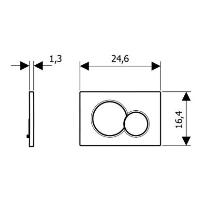Geberit 115.770.DW.5 - Tipka za ispiranje Sigma01 Round 24,6x16,4 cm crna