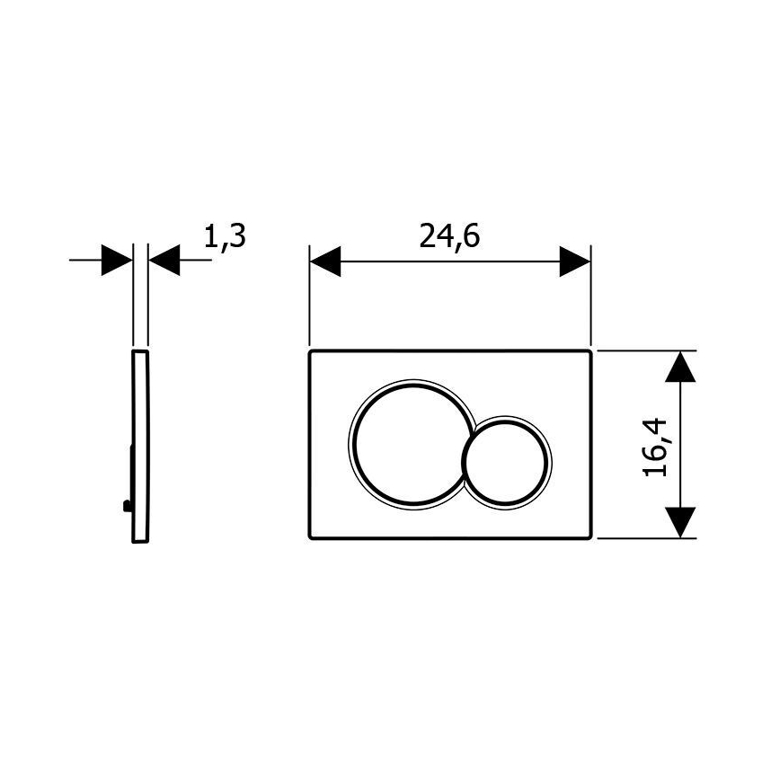 Geberit 115.770.KA.5 - Dugme za ispiranje Sigma01 Round 24,6x16,4 cm sjajni hrom/prigušiva hrom