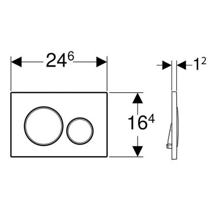 Geberit 115.882.11.1 - Taster za ispiranje Sigma20 24,6x16,4 cm, beo