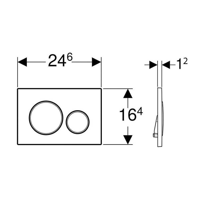 Geberit 115.882.11.1 - Taster za ispiranje Sigma20 24,6x16,4 cm, beo