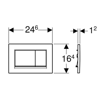Geberit 115.883.14.1 - Taster za ispiranje Sigma30 24,6x16,4 cm crna/sjajni hrom