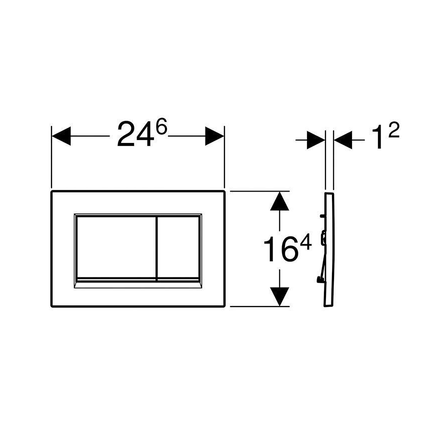 Geberit 115.883.14.1 - Taster za ispiranje Sigma30 24,6x16,4 cm crna/sjajni hrom