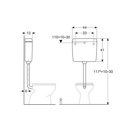 Geberit 127.005.11.1 - Vodokotlić AP127 6/9 l alpsko-bela