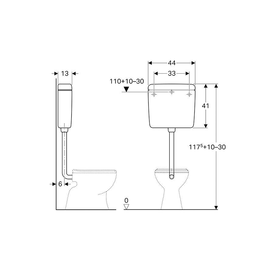 Geberit 127.005.11.1 - Vodokotlić AP127 6/9 l alpsko-bela
