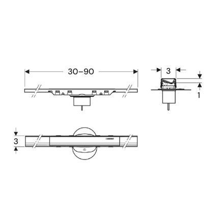 Geberit 154.446.QC.2 - Odvodni kanal CleanLine 90x3 cm antracit