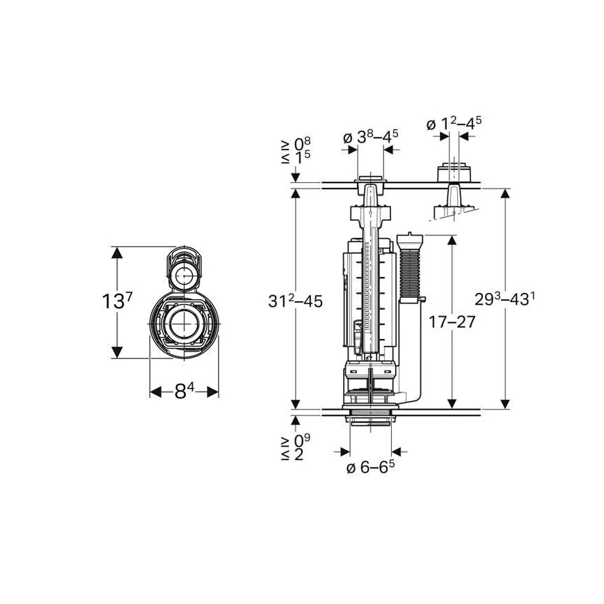 Geberit 282.050.21.2 - Ventil za ispiranje Tip 290