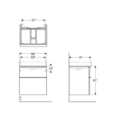 Geberit 500.352.JK.1 - Kupatilski ormarić ispod umivaonika Smyle Square 61,7 x 58,4 cm antracit