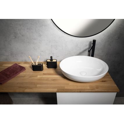 Gedy - Dozator tečnog sapuna NINFEA, crna/bambus