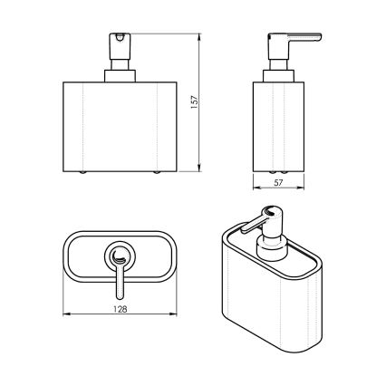 Gedy - Dozator tečnog sapuna NINFEA, crna/bambus