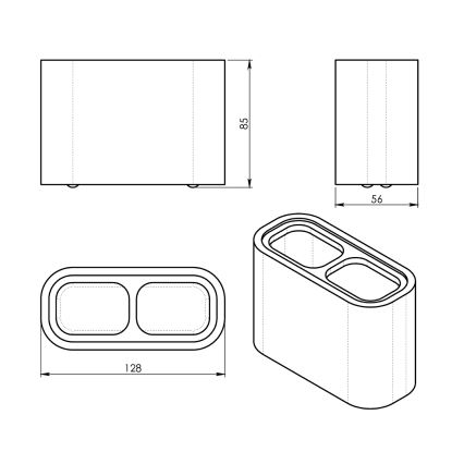 Gedy - Držač za četkice za zube NINFEA bela/bambus