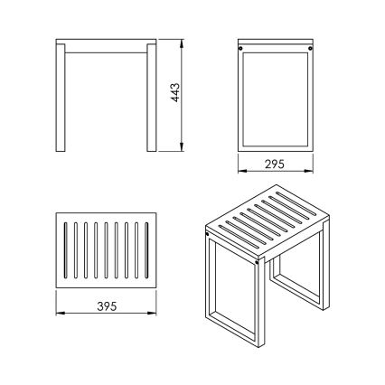 Gedy - Kupatilska stolica HIMALAYA 39,5x44,3 cm bambus