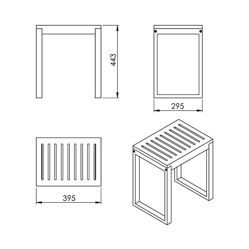 Gedy - Kupatilska stolica HIMALAYA 39,5x44,3 cm bambus