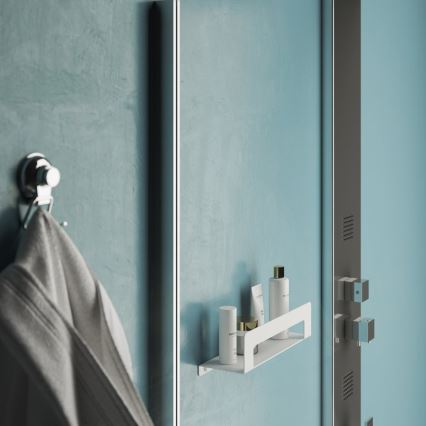 Gedy - Polica sa držačem za peškire CLEO 30 cm mat bela