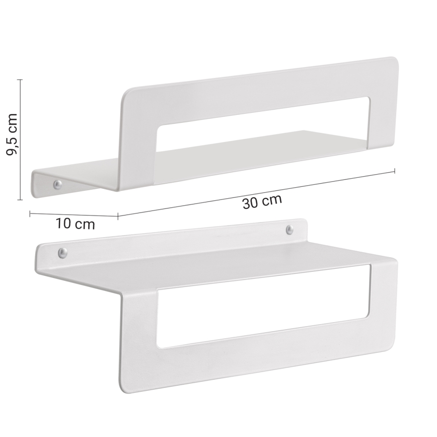 Gedy - Polica sa držačem za peškire CLEO 30 cm mat bela