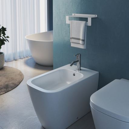 Gedy - Polica sa držačem za peškire CLEO 50 cm mat bela