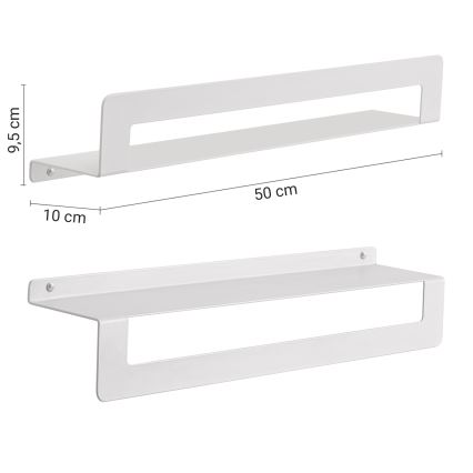 Gedy - Polica sa držačem za peškire CLEO 50 cm mat bela