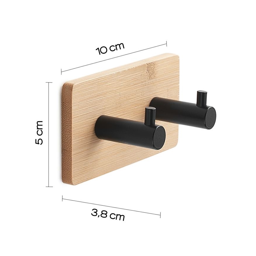 Gedy - Samolepljivi zidni držač za peškire HIMALAYA crna/bambus
