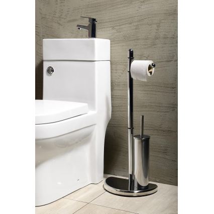 Gedy - Stalak za toalet papir i WC četku HIBISCUS sjajni hrom
