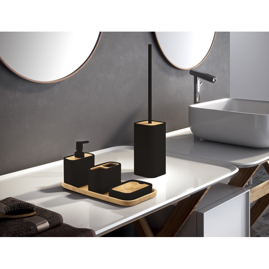 Gedy - Stojeća četka za WC NINFEA crna/bambus