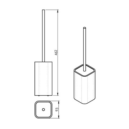 Gedy - Stojeća četka za WC NINFEA crna/bambus