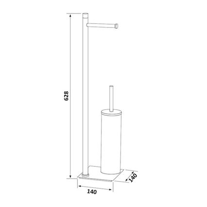 Gedy - Stojeća WC četka sa držačem za toalet papir TRILLY mat crna