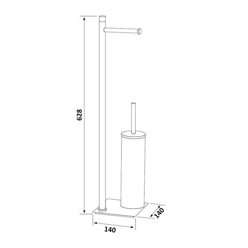 Gedy - Stojeća WC četka sa držačem za toalet papir TRILLY mat crna