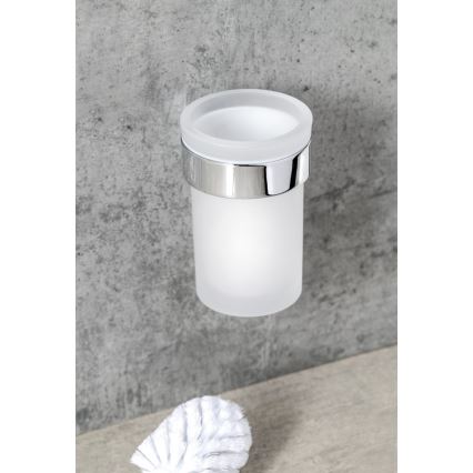 Gedy - Zidna WC četka PIRENEI sjajni hrom/satinsko staklo