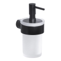 Gedy - Zidni dozator sapuna PIRENEI 110 ml mlečno staklo/mat crna