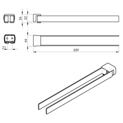 Gedy - Zidni držač za peškire PIRENEI 35,9 cm matna bela