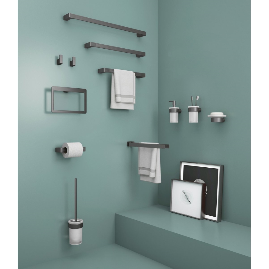 Gedy - Zidni držač za peškire PIRENEI 6,6x60 cm metalno siva
