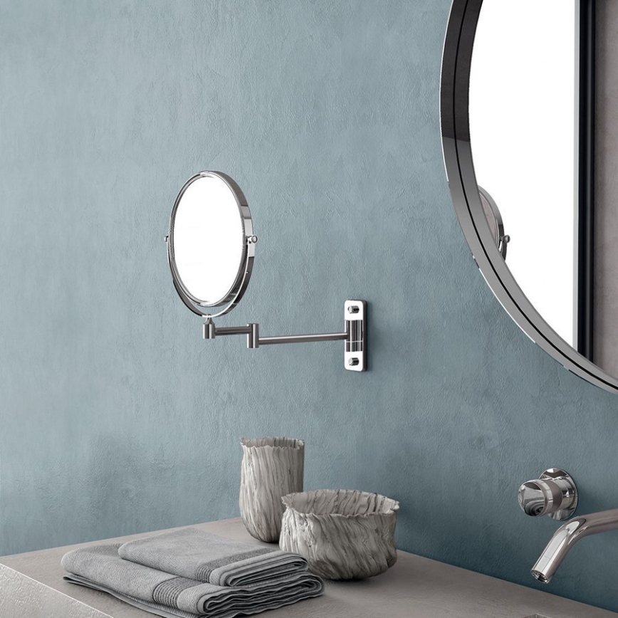 Gedy - Zidno kozmetičko ogledalo GAIA, sjajni hrom