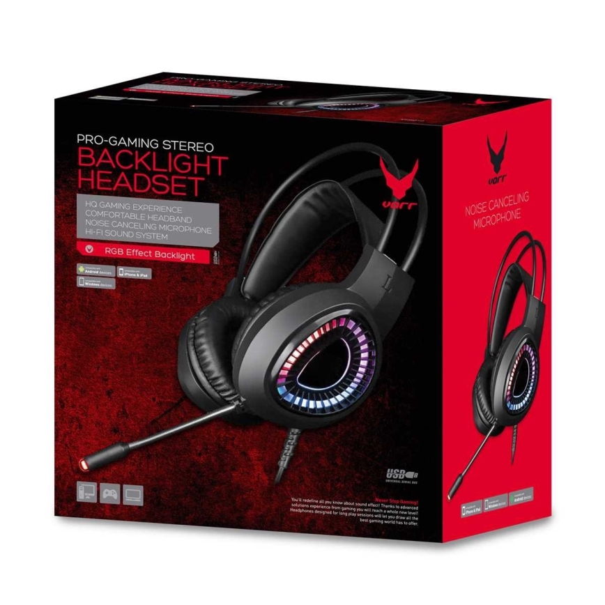 Gejmerske LED RGB slušalice VARR sa 7.1 mikrofonom