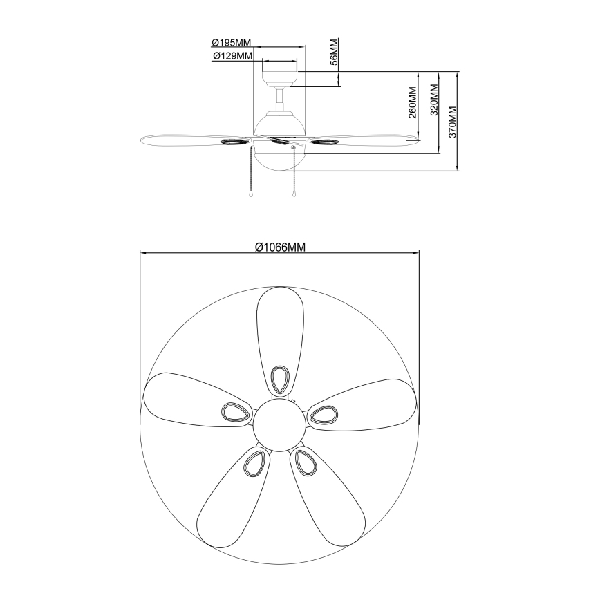 Globo - Plafonski ventilator 1xE14/60W/230V
