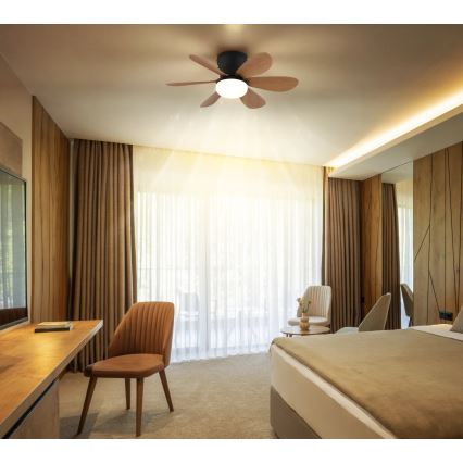 Globo - LED prigušiva plafonski ventilator LED/5W/230V 2700-6500K braon + daljinski upravljač