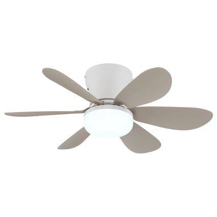 Globo - LED prigušiva plafonski ventilator LED/5W/230V 2700-6500K bež + daljinski upravljač