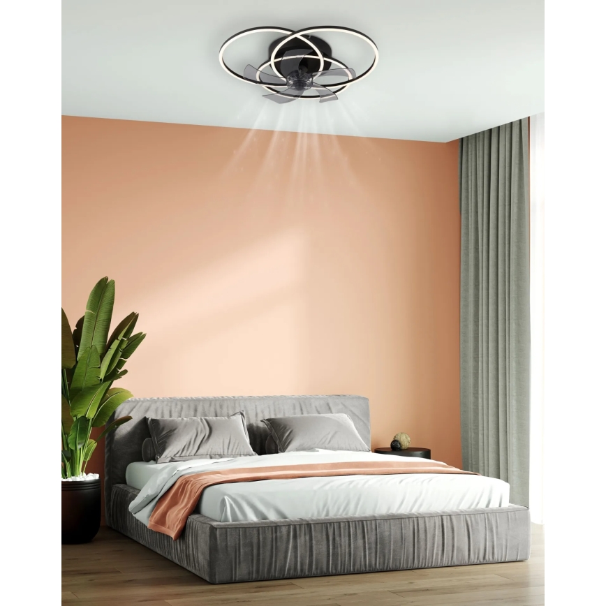 Globo - LED prigušiva plafonski ventilator LED/40W/230V 3000-6500K crna + daljinski upravljač