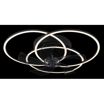 Globo - LED prigušiva plafonski ventilator LED/40W/230V 3000-6500K crna + daljinski upravljač