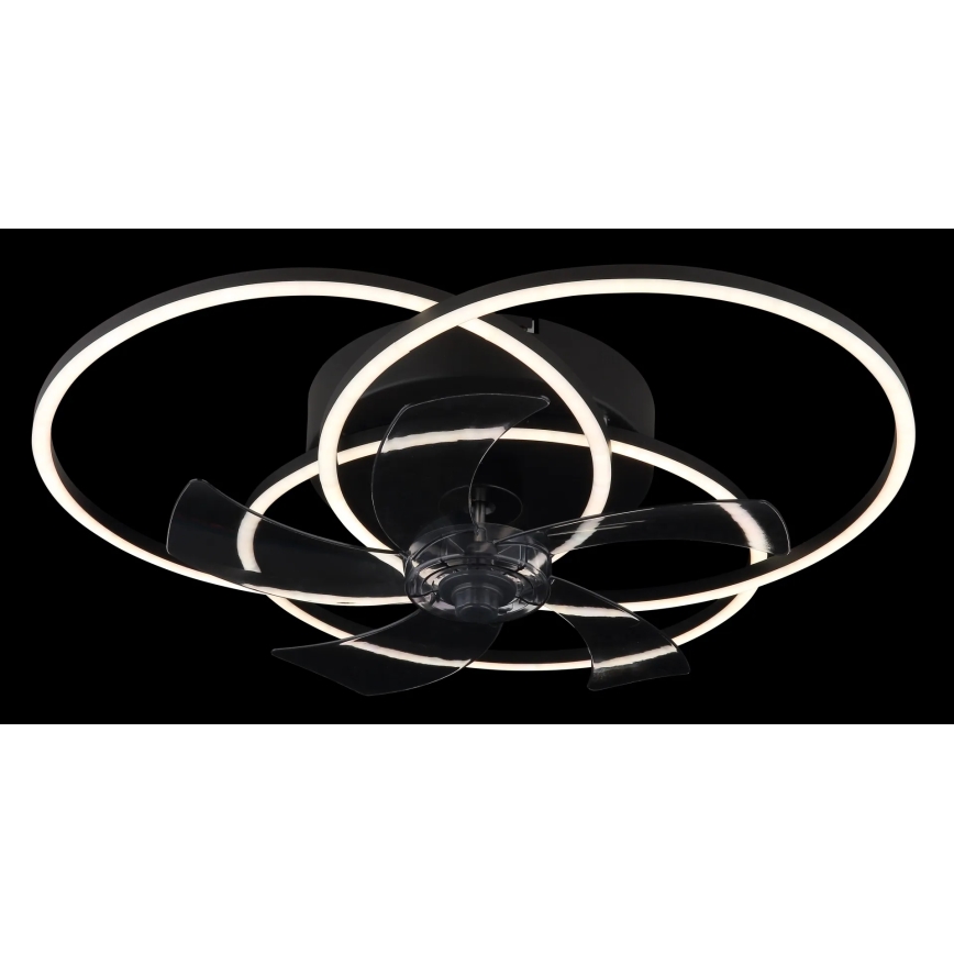 Globo - LED prigušiva plafonski ventilator LED/40W/230V 3000-6500K crna + daljinski upravljač