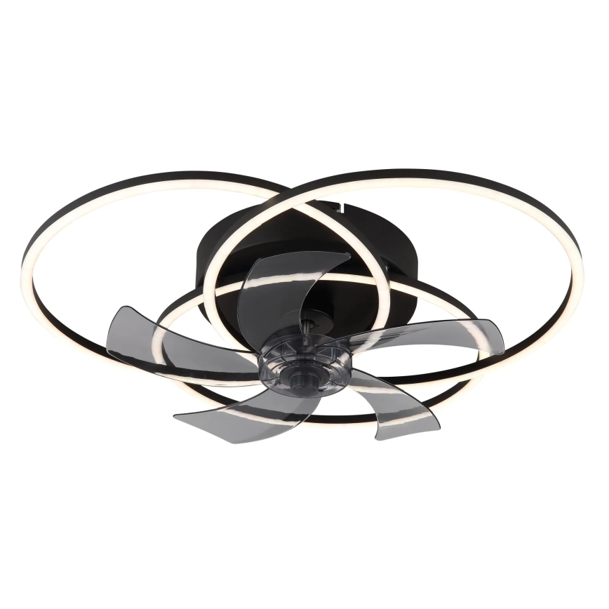 Globo - LED prigušiva plafonski ventilator LED/40W/230V 3000-6500K crna + daljinski upravljač