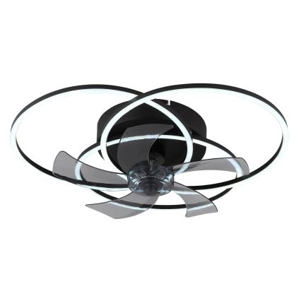 Globo - LED prigušiva plafonski ventilator LED/40W/230V 3000-6500K crna + daljinski upravljač